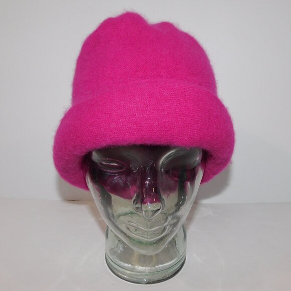 Parkhurst Womens Fuchsia pink Cloche Bucket style Wool Angora Blend Winter hat - Picture 3 of 7